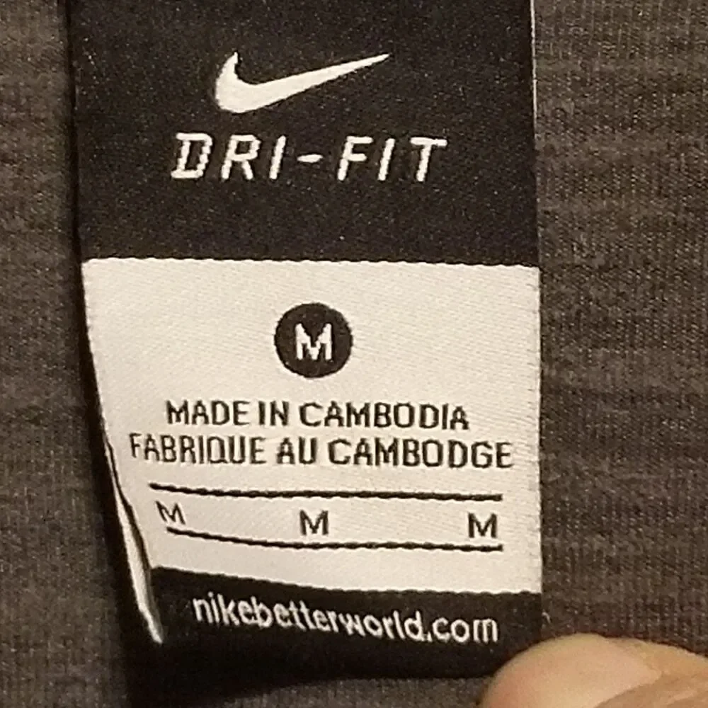 Nike M Jacket Dri-FIT Full Zip Gray Athletic Thumb Hole Compression Lightweight